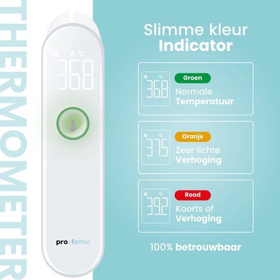 Pro Firmo thermometer met kleurindicator voor normale temperatuur, verhoging en koorts
